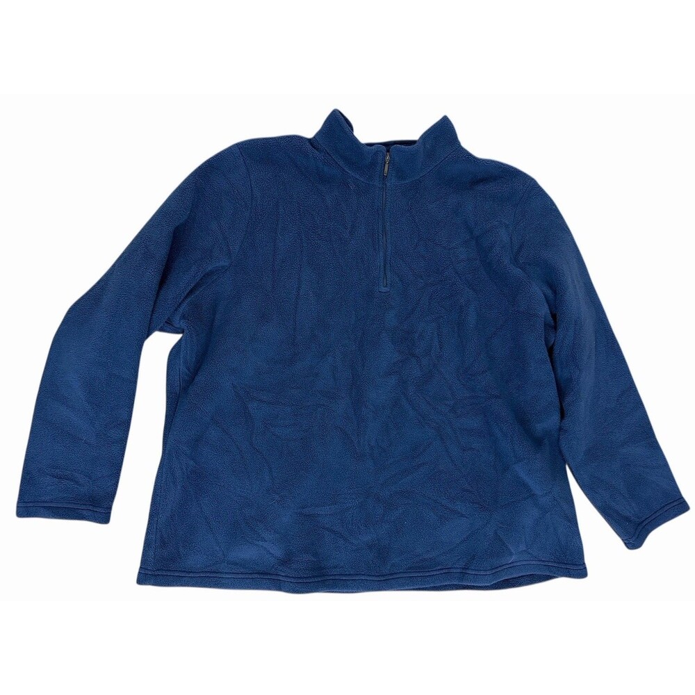L.L.Bean Women’s 2X Blue Fleece Quarter Zip Pullover Jacket Soft Warm Cozy